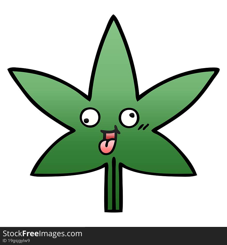 gradient shaded cartoon marijuana leaf