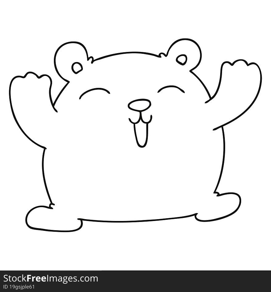 quirky line drawing cartoon funny bear