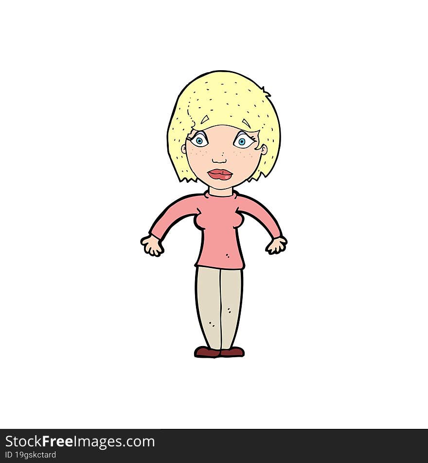 cartoon surprised woman