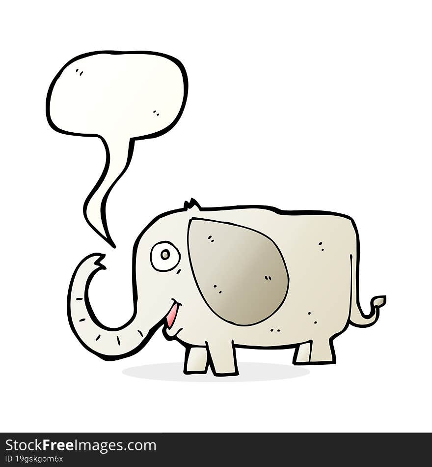 cartoon baby elephant with speech bubble