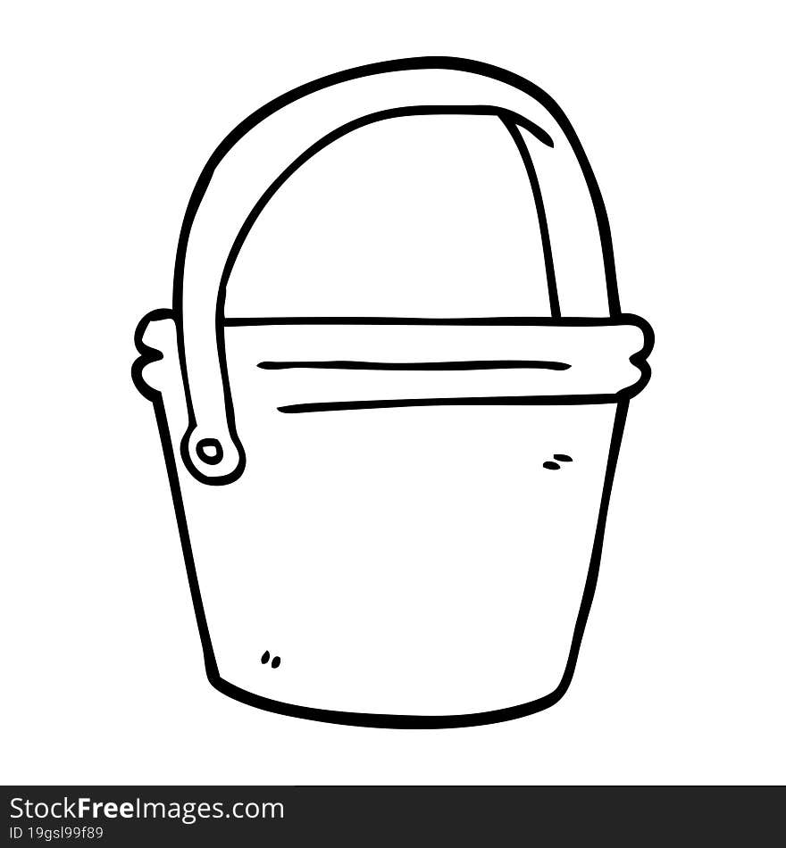 Line Drawing Cartoon Bucket