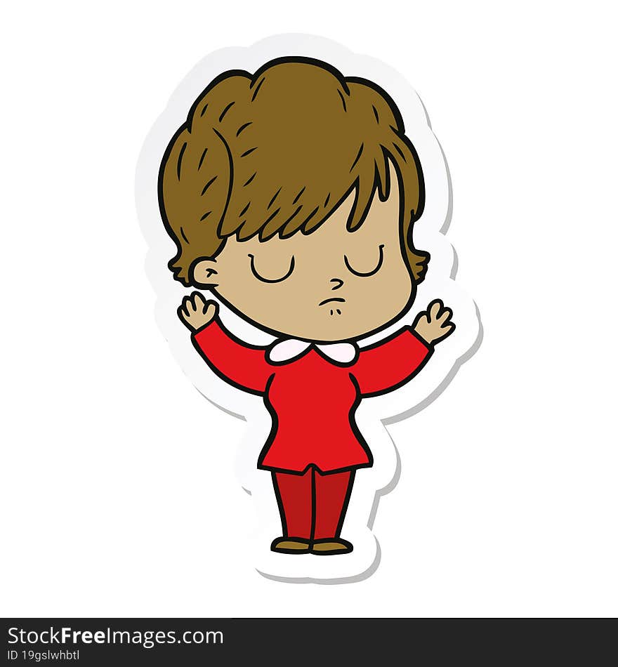 sticker of a cartoon woman