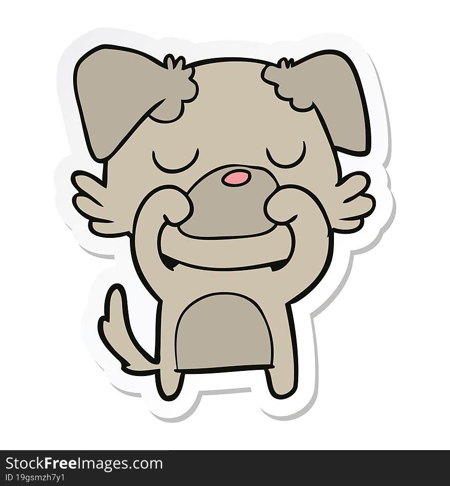 sticker of a cartoon dog