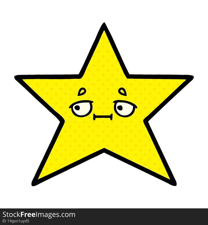 comic book style cartoon gold star