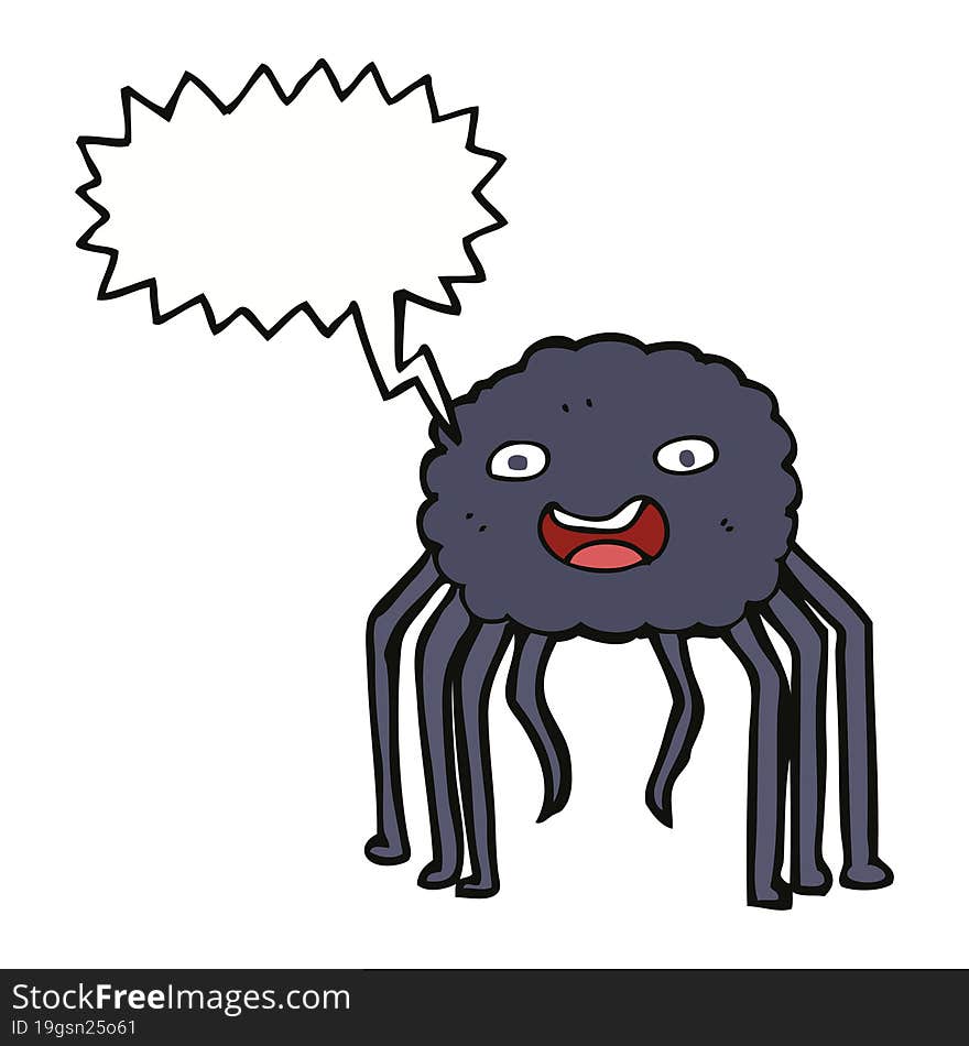 cartoon spider with speech bubble