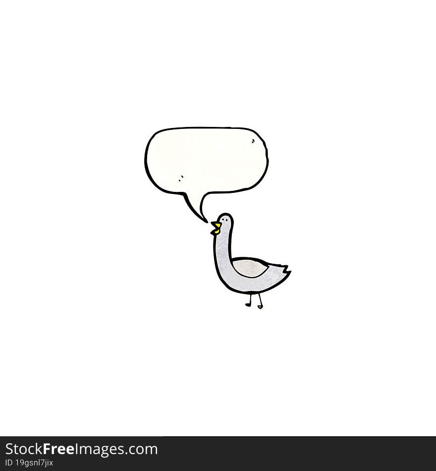 cartoon pigeon with speech bubble