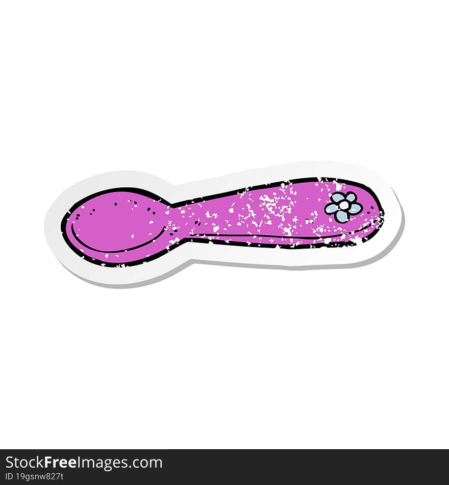 retro distressed sticker of a cartoon spoon