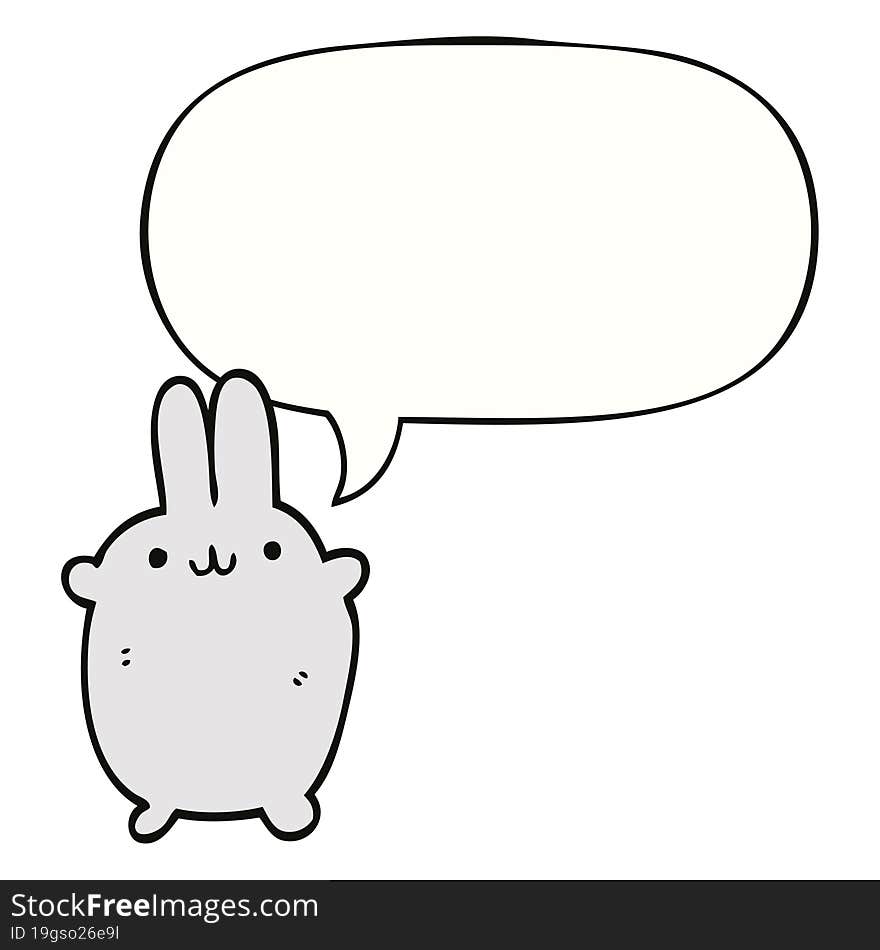 cartoon rabbit and speech bubble