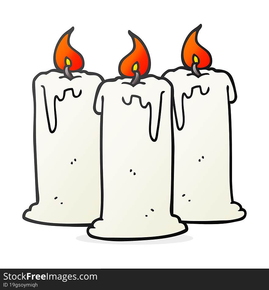 cartoon burning candles