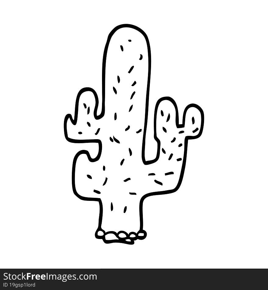 line drawing cartoon cactus