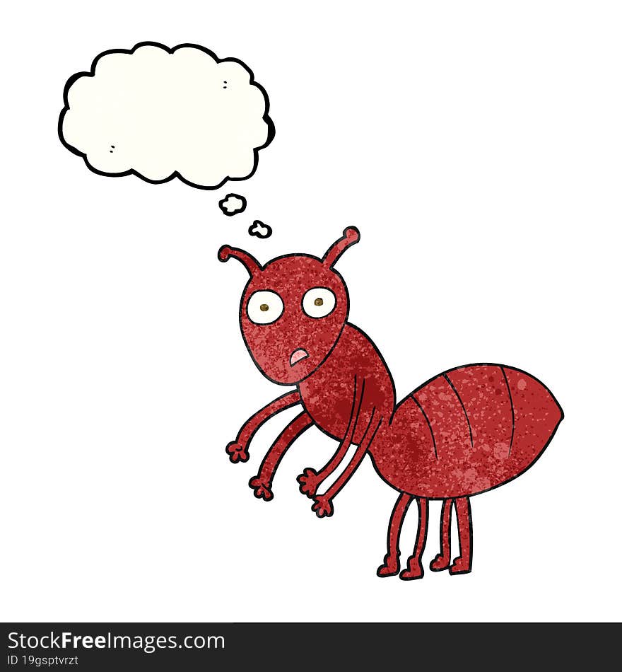 thought bubble textured cartoon ant