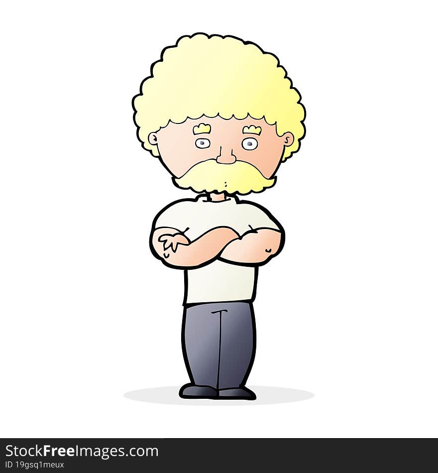 cartoon dad with folded arms