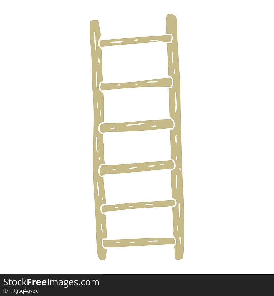 flat color illustration of a cartoon ladder