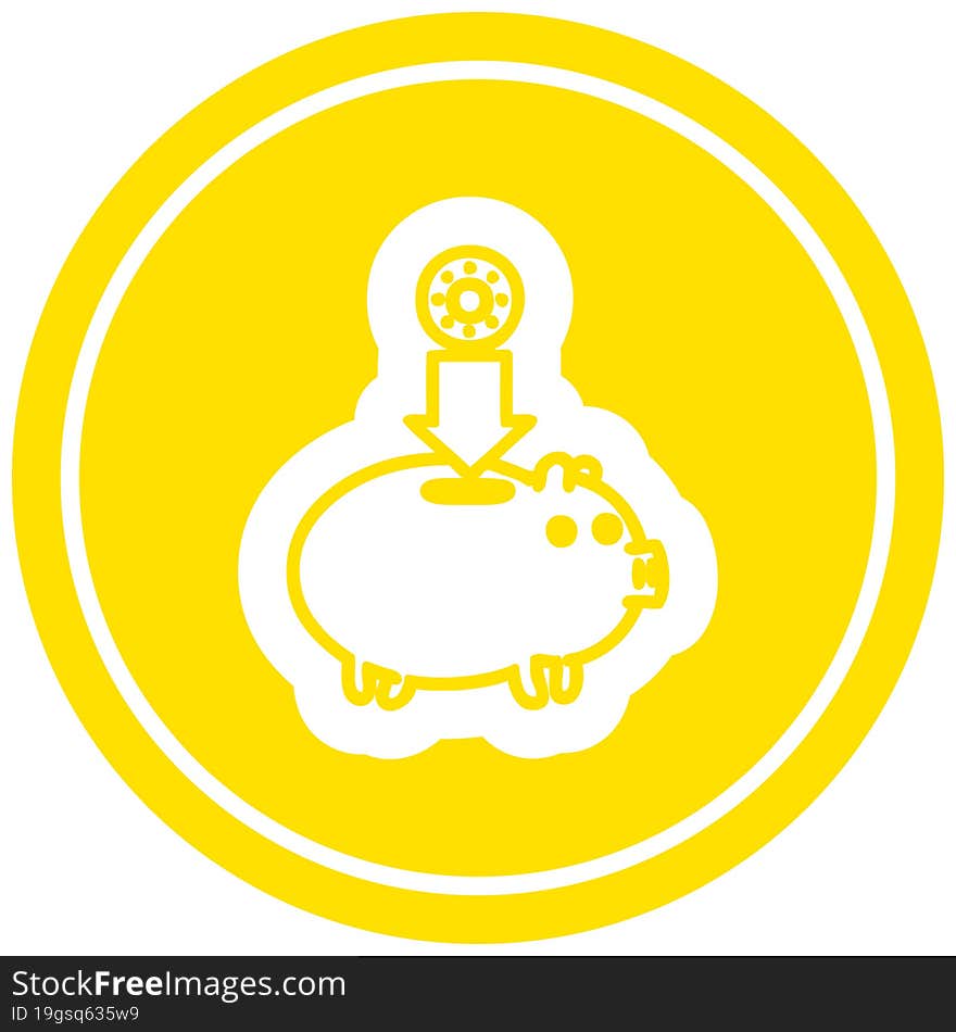 Piggy Bank Circular Icon