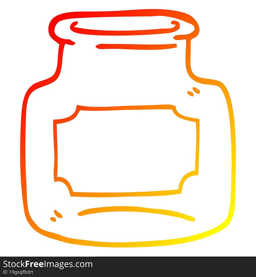 warm gradient line drawing of a cartoon empty jar