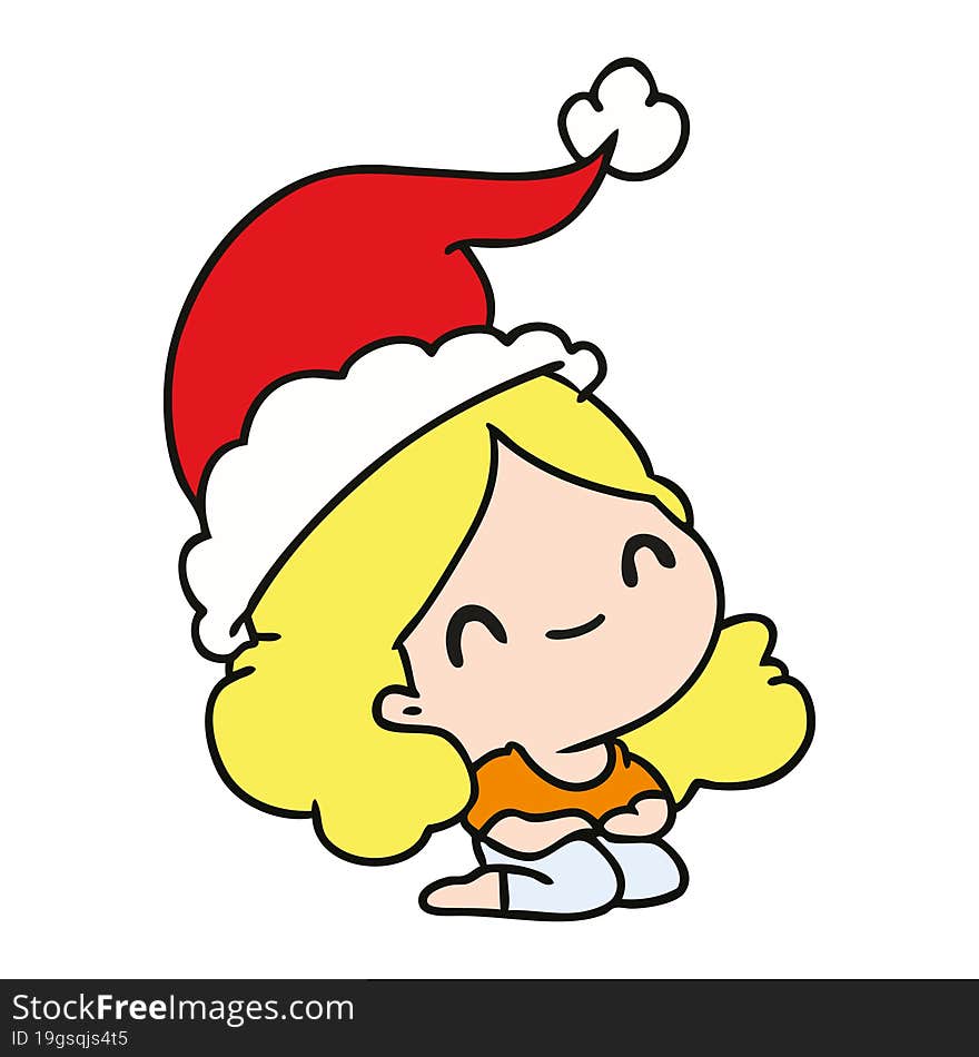 Christmas Cartoon Of Kawaii Girl