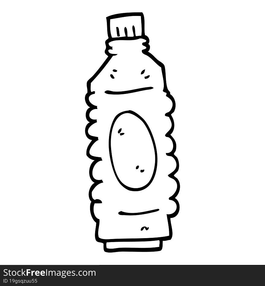 line drawing cartoon drinks bottle