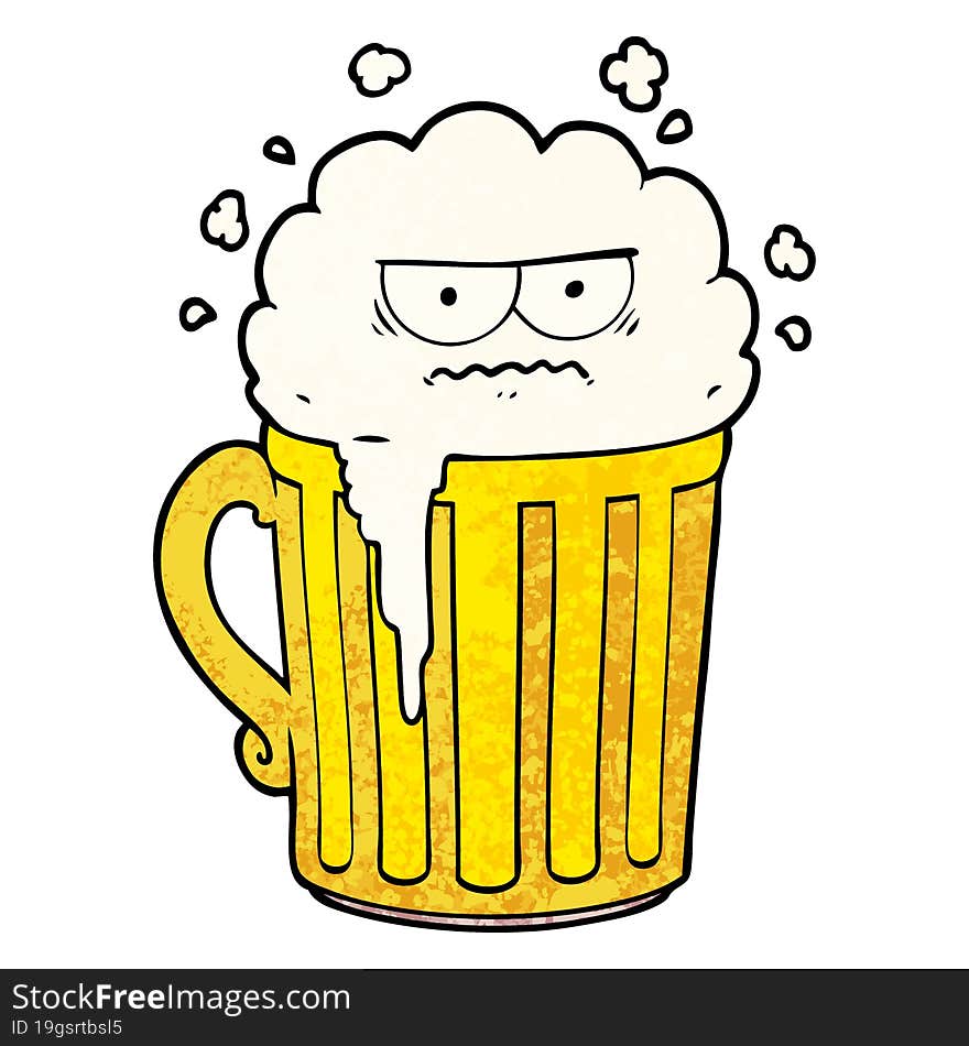 cartoon mug of beer. cartoon mug of beer