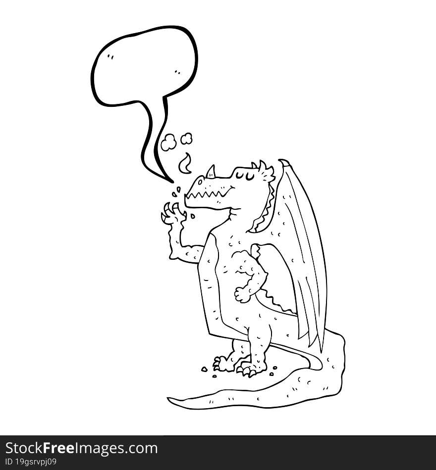 speech bubble cartoon happy dragon