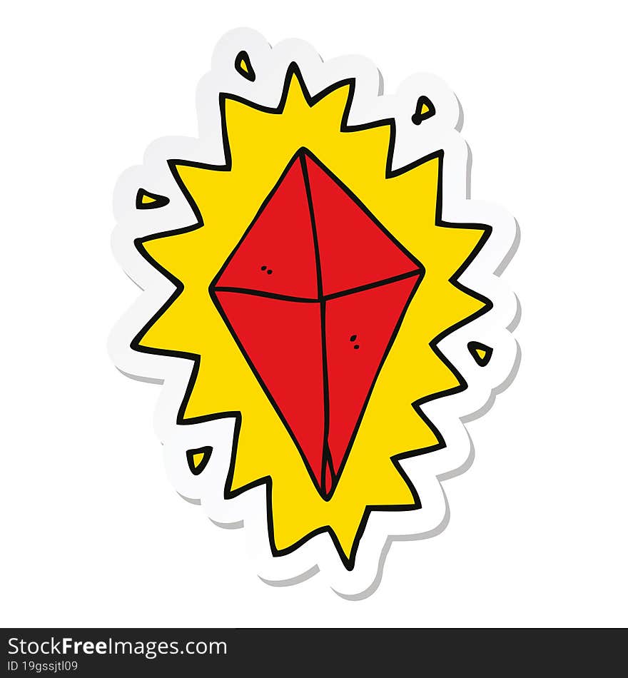 sticker of a cartoon diamond