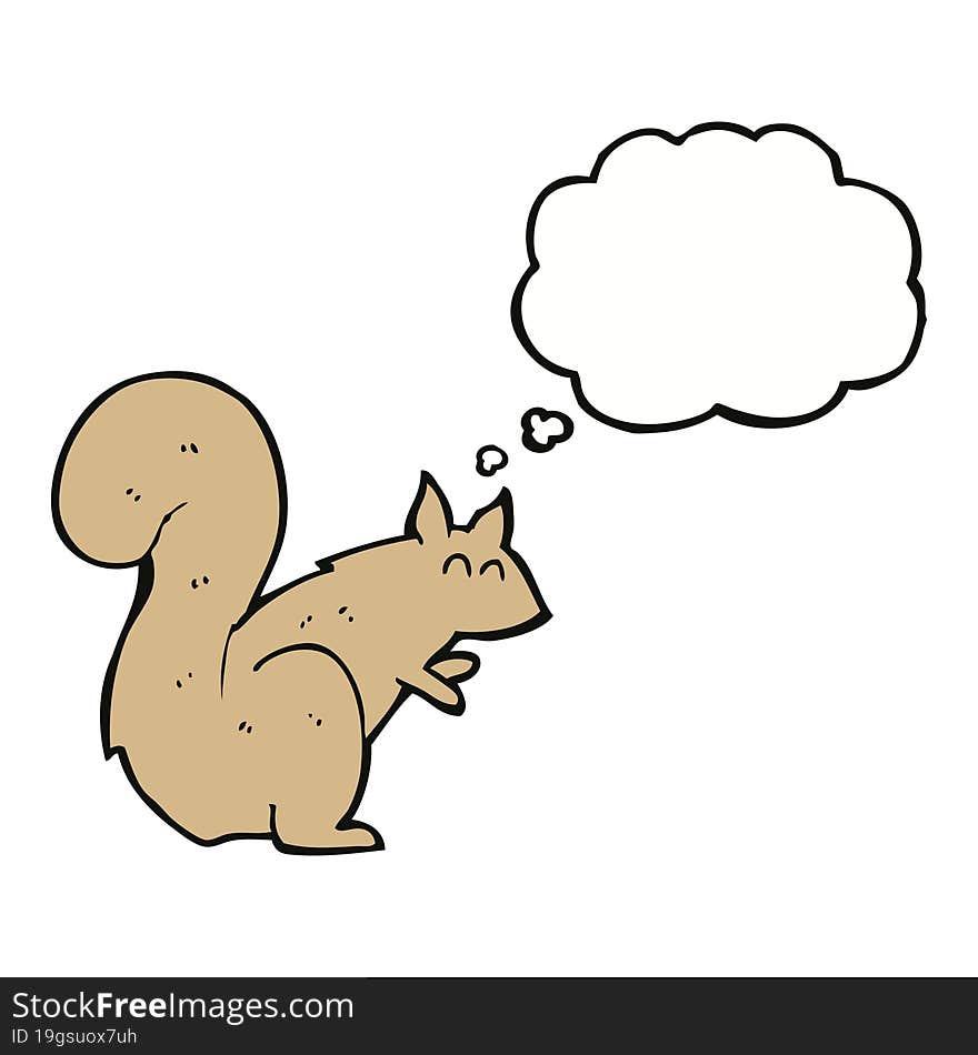 cartoon squirrel with thought bubble