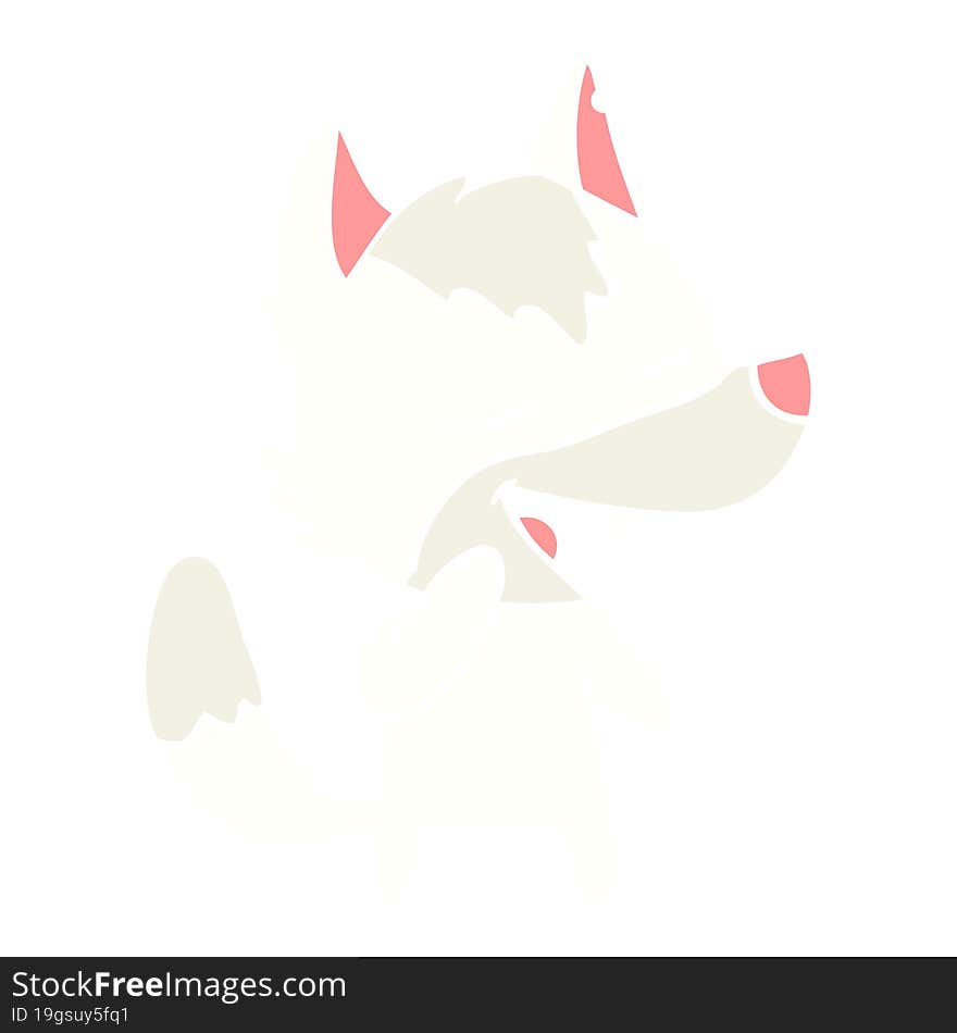 flat color style cartoon wolf laughing