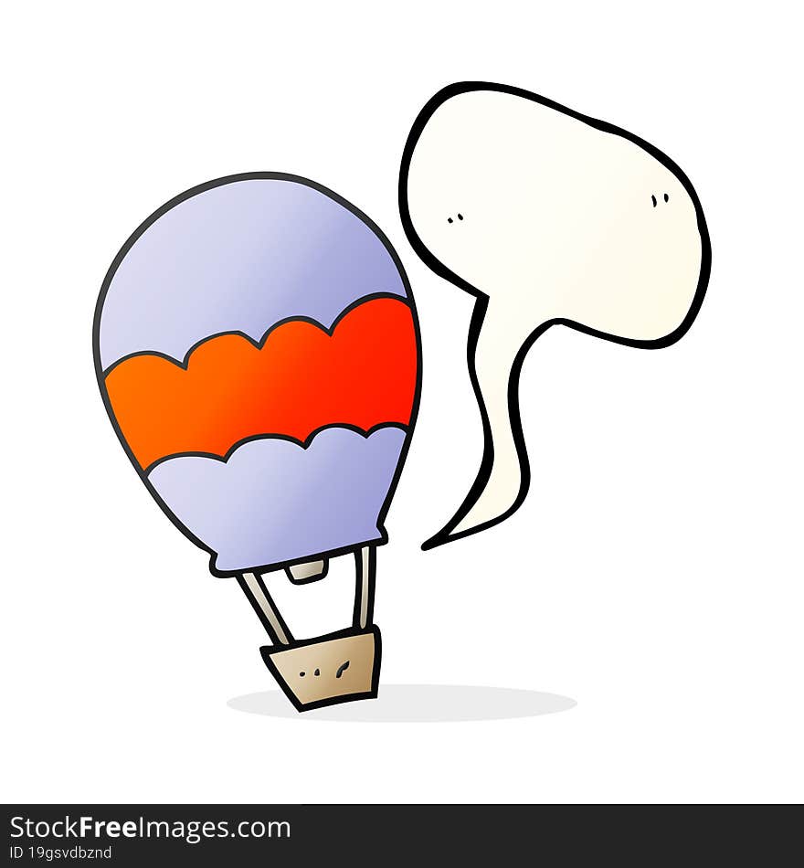 Speech Bubble Cartoon Hot Air Balloon