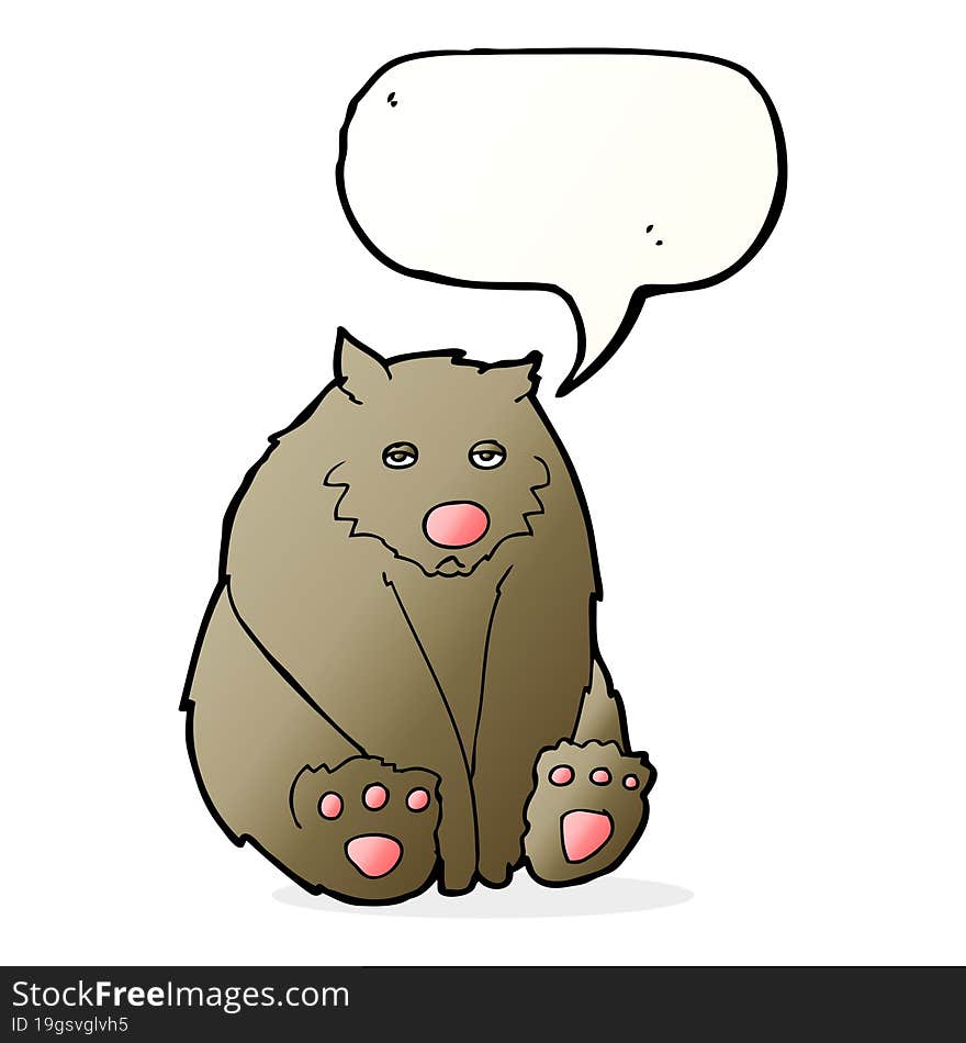 cartoon sad bear with speech bubble