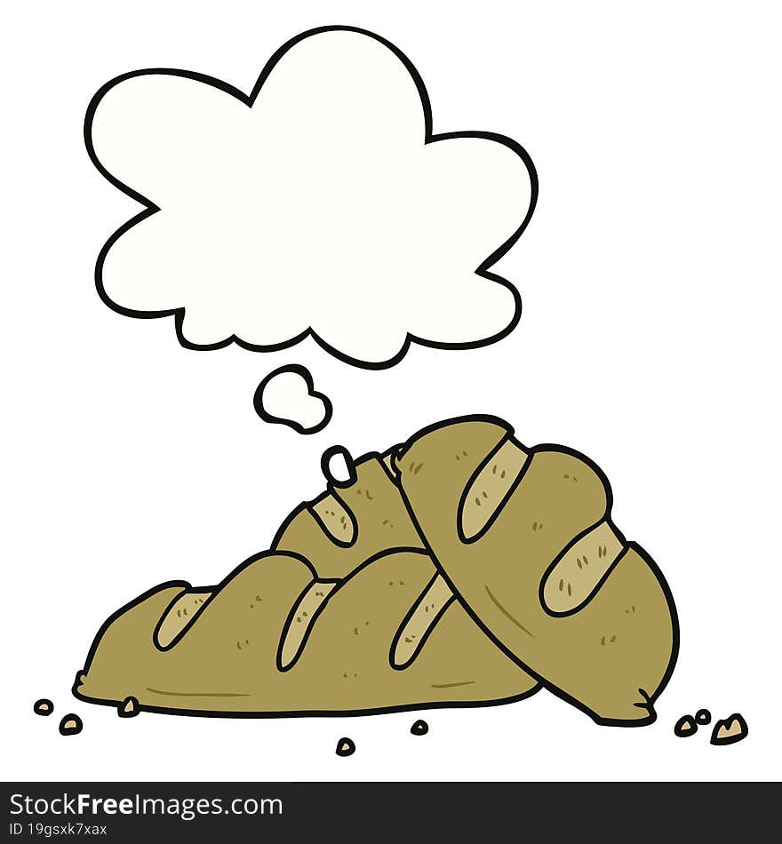 Cartoon Loaves Of Bread And Thought Bubble