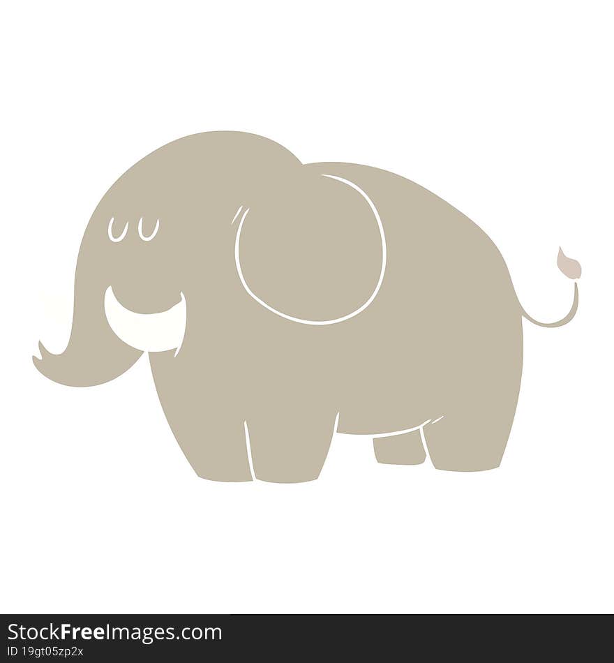 flat color style cartoon elephant