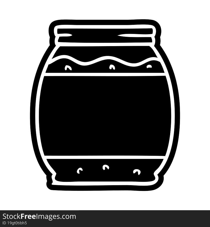 cartoon icon drawing of a strawberry jam