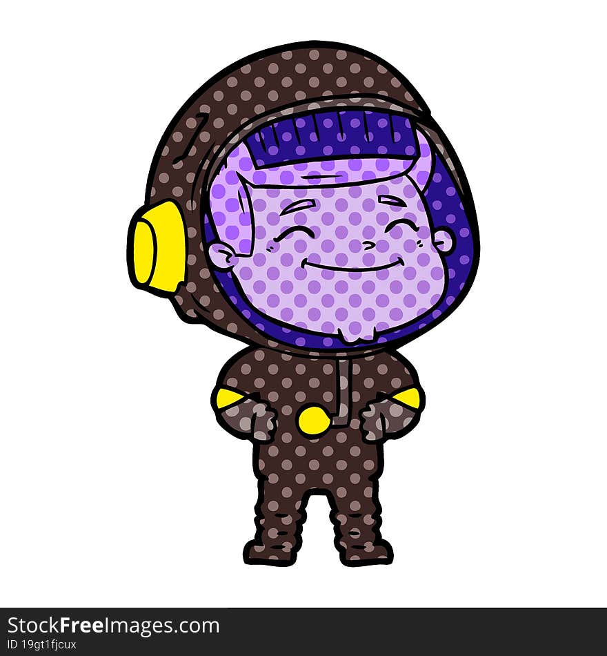 happy cartoon astronaut. happy cartoon astronaut