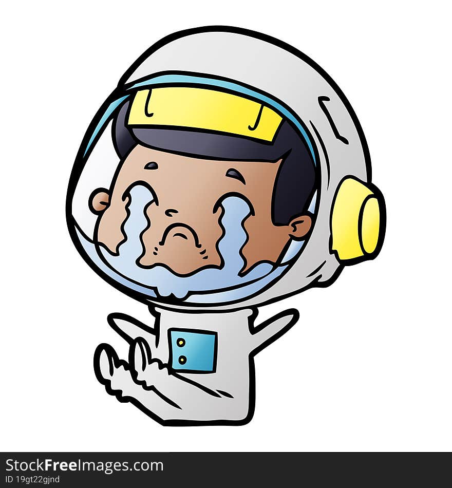 cartoon crying astronaut. cartoon crying astronaut