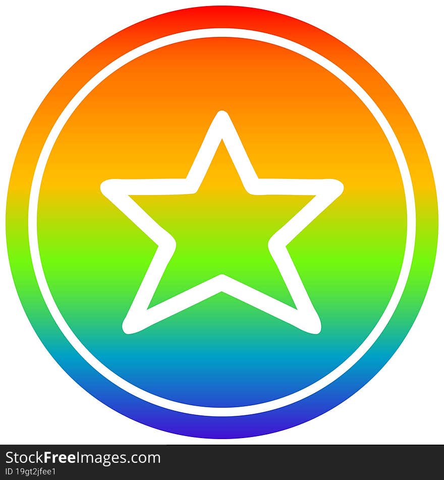 star shape circular in rainbow spectrum