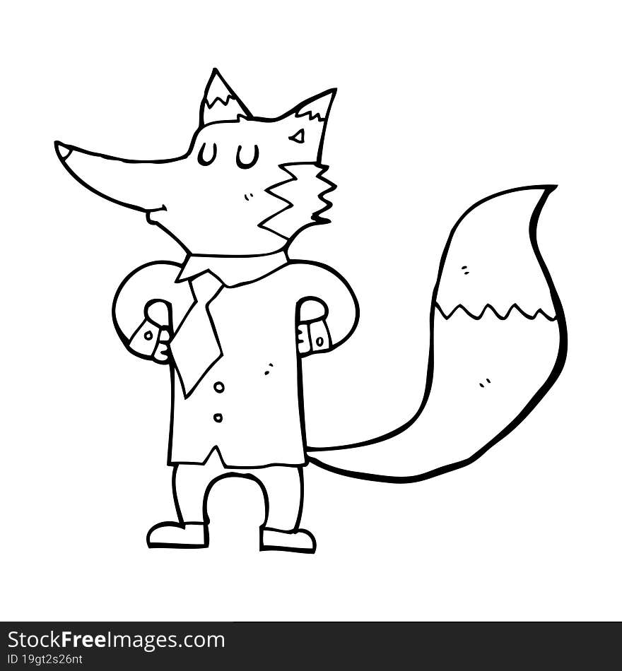 cartoon fox businessman