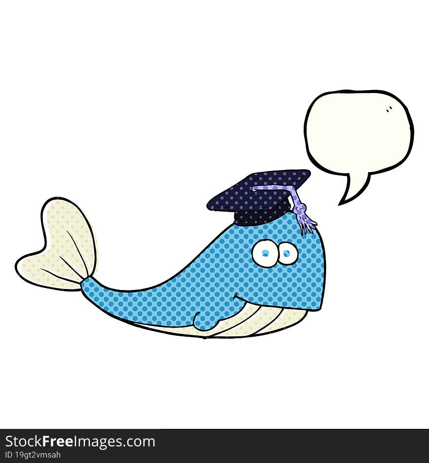 comic book speech bubble cartoon whale graduate