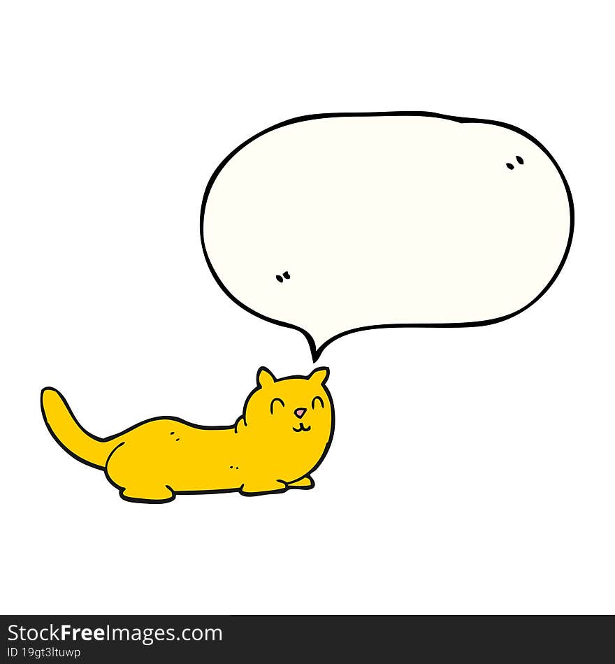 Speech Bubble Cartoon Cat