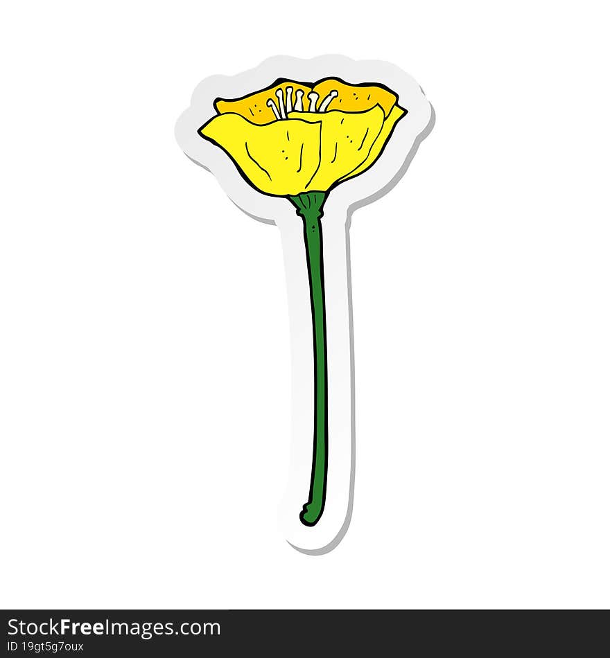 sticker of a cartoon flower