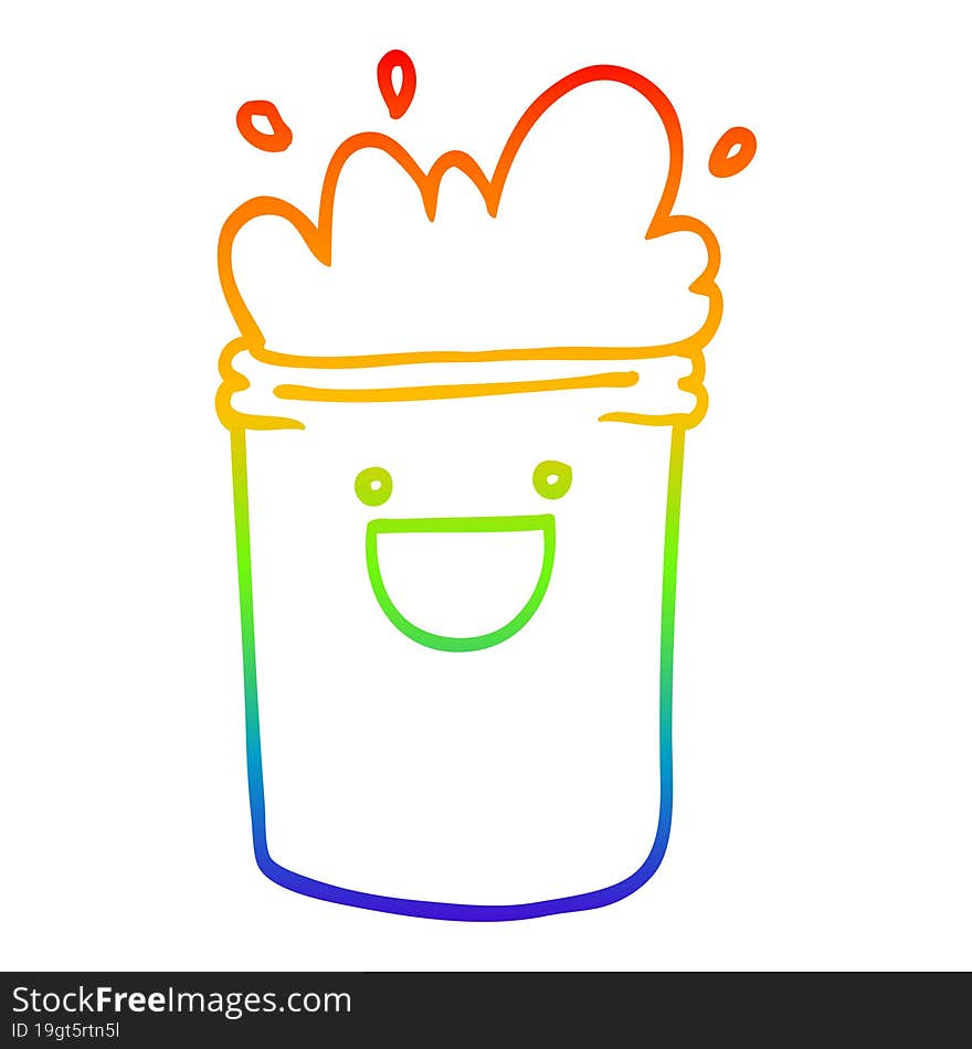 rainbow gradient line drawing cartoon happy drinks