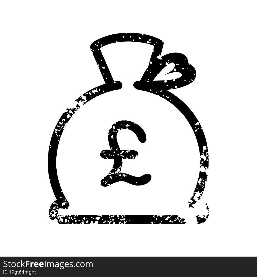 money sack distressed icon symbol