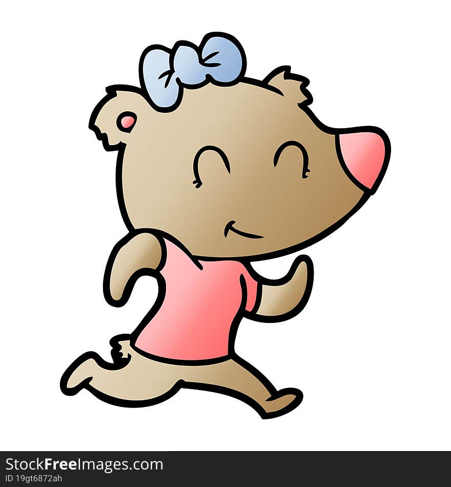 female bear jogging. female bear jogging