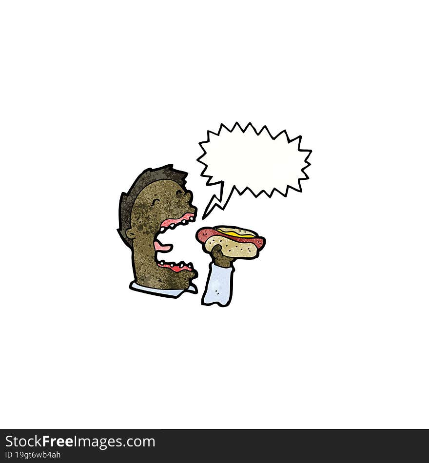 Cartoon Man Eating Junk Food