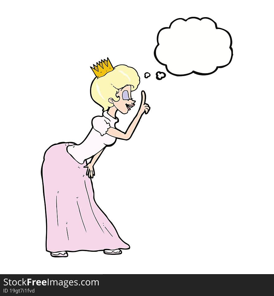 Cartoon Princess With Thought Bubble