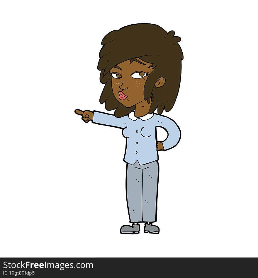 cartoon woman pointing