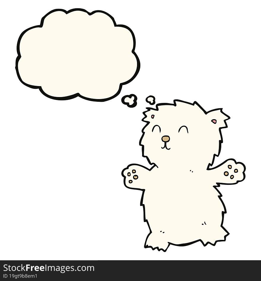 Cartoon Teddy Bear With Thought Bubble