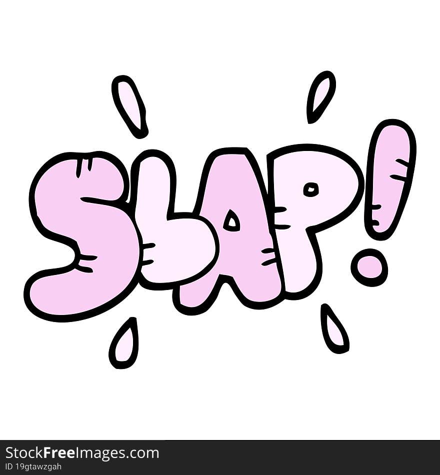 hand drawn doodle style cartoon slap symbol