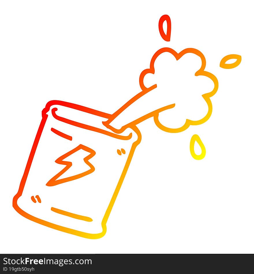 warm gradient line drawing cartoon soda can