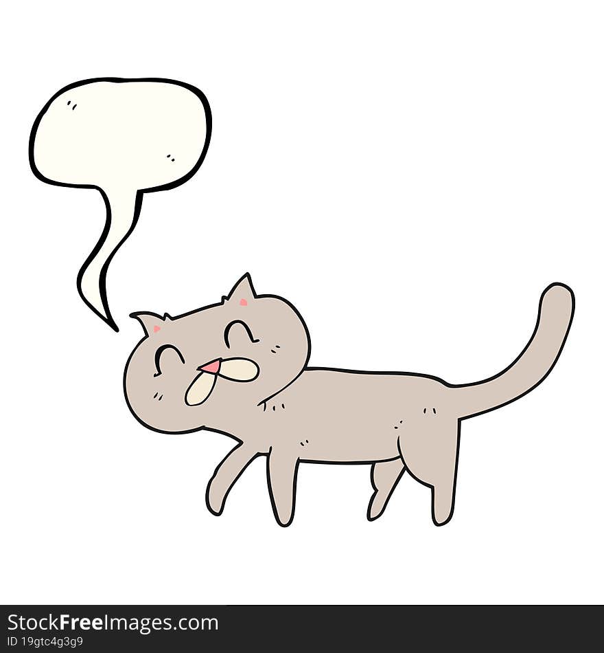 Speech Bubble Cartoon Cat