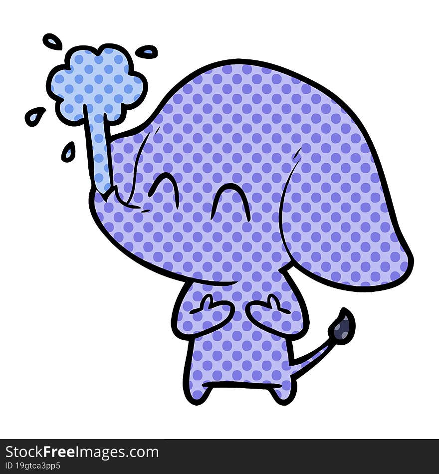 cute cartoon elephant spouting water. cute cartoon elephant spouting water