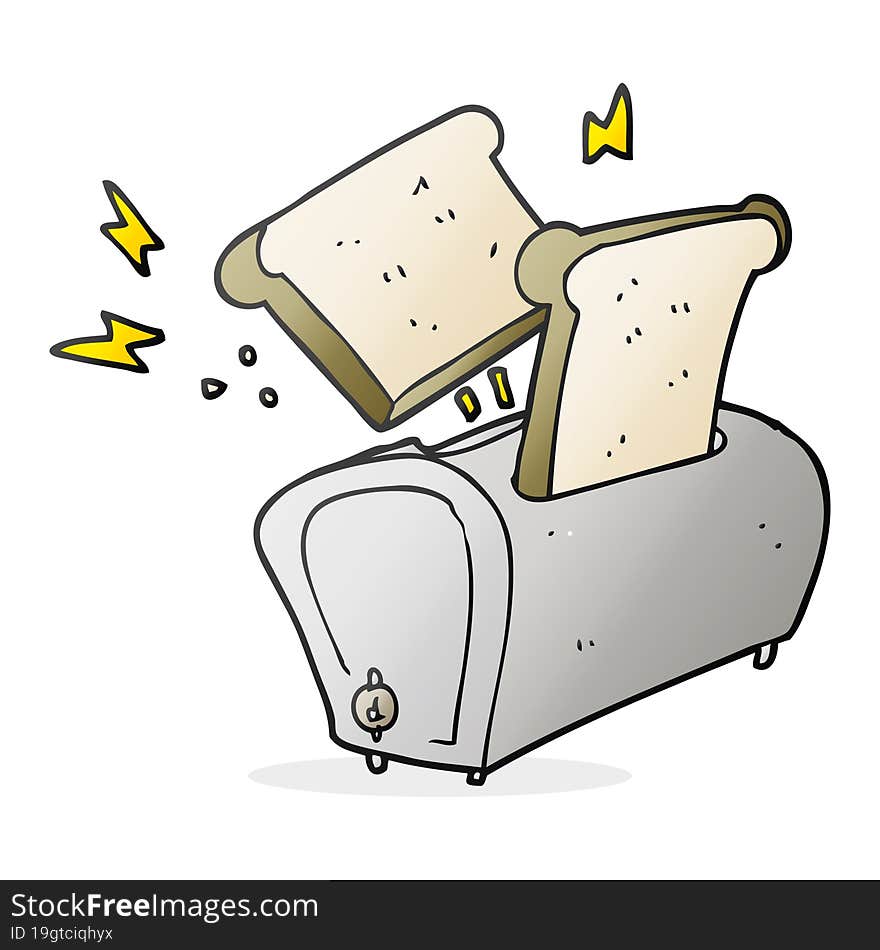 freehand drawn cartoon toaster